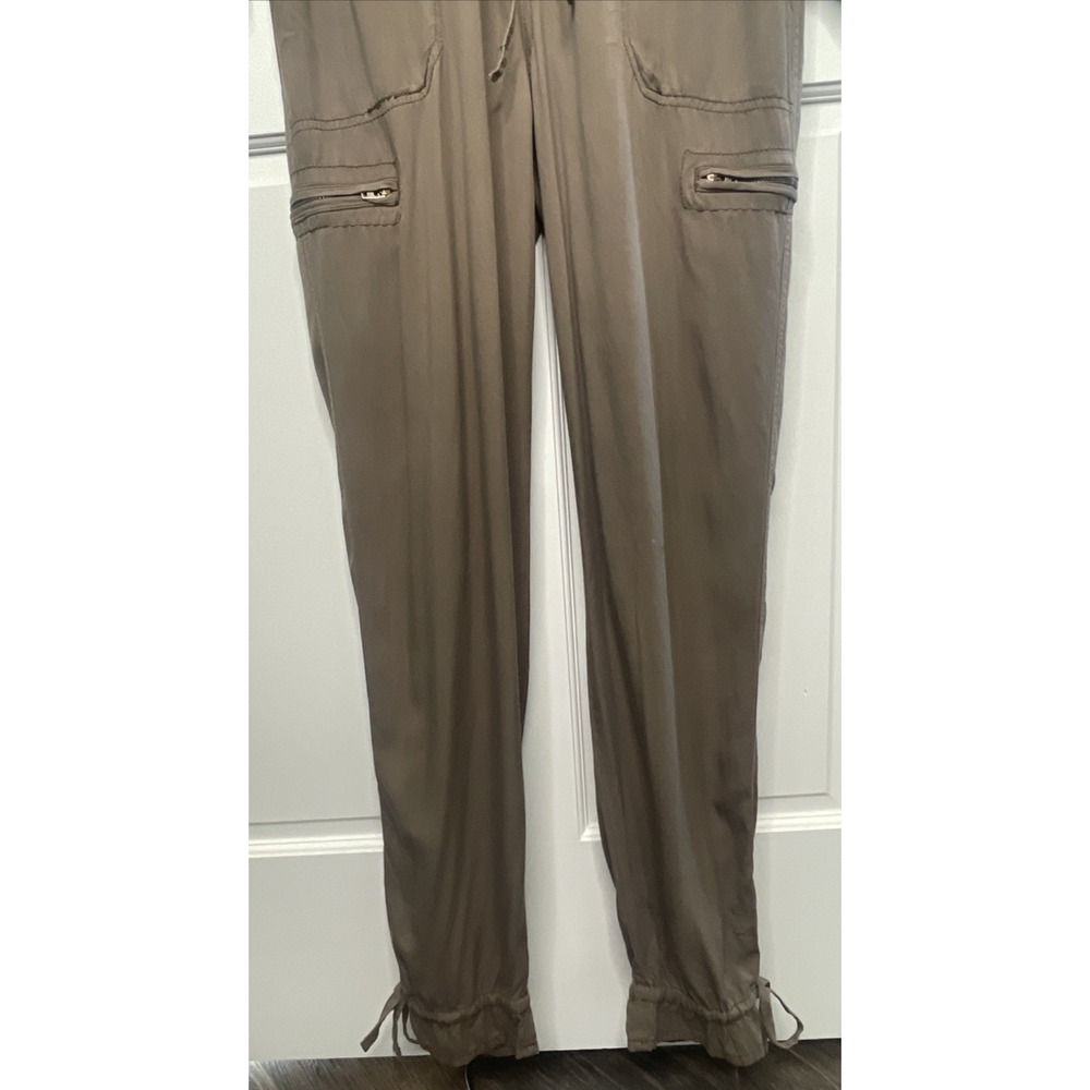 Free People Women's Utility Pantsuit Sz 4 100% Rayon Cargo Jumpsuit Boho - Picture 4 of 16
